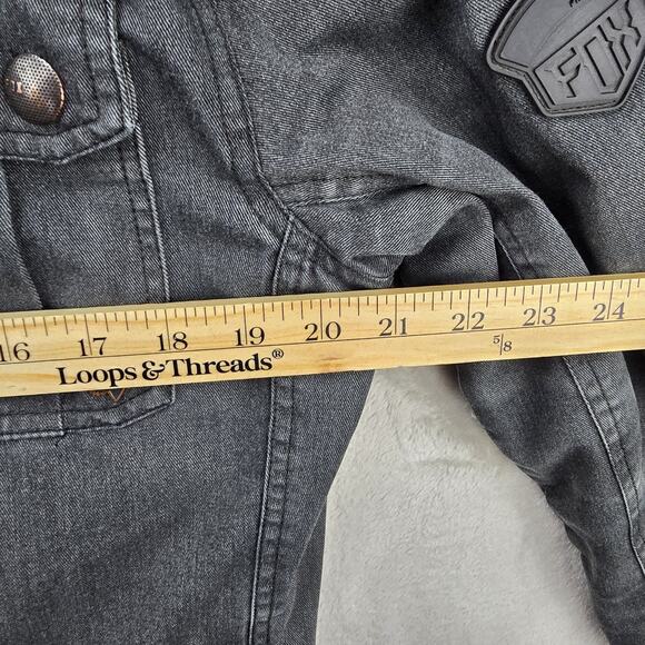 Fox Racing Hooded Jacket Mens Medium Gray Embroidered Vtg Y2K Motocross - Picture 14 of 15